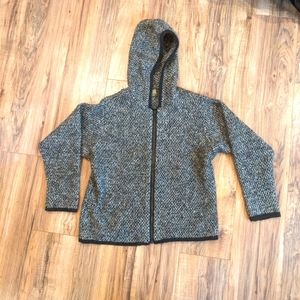 100% wool zip up sweater